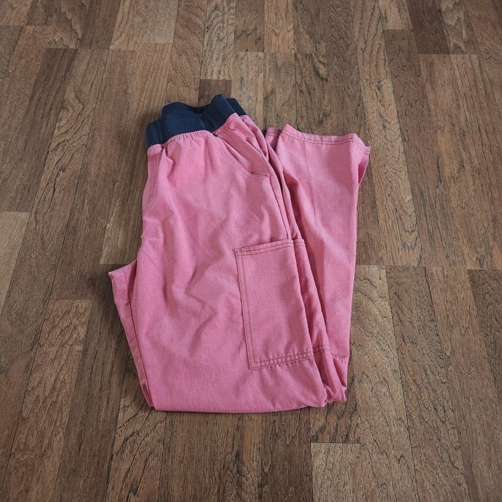 Dickies Medical Pink Heather Cargo Scrub Pants DK248 Small Elastic Waist S 801